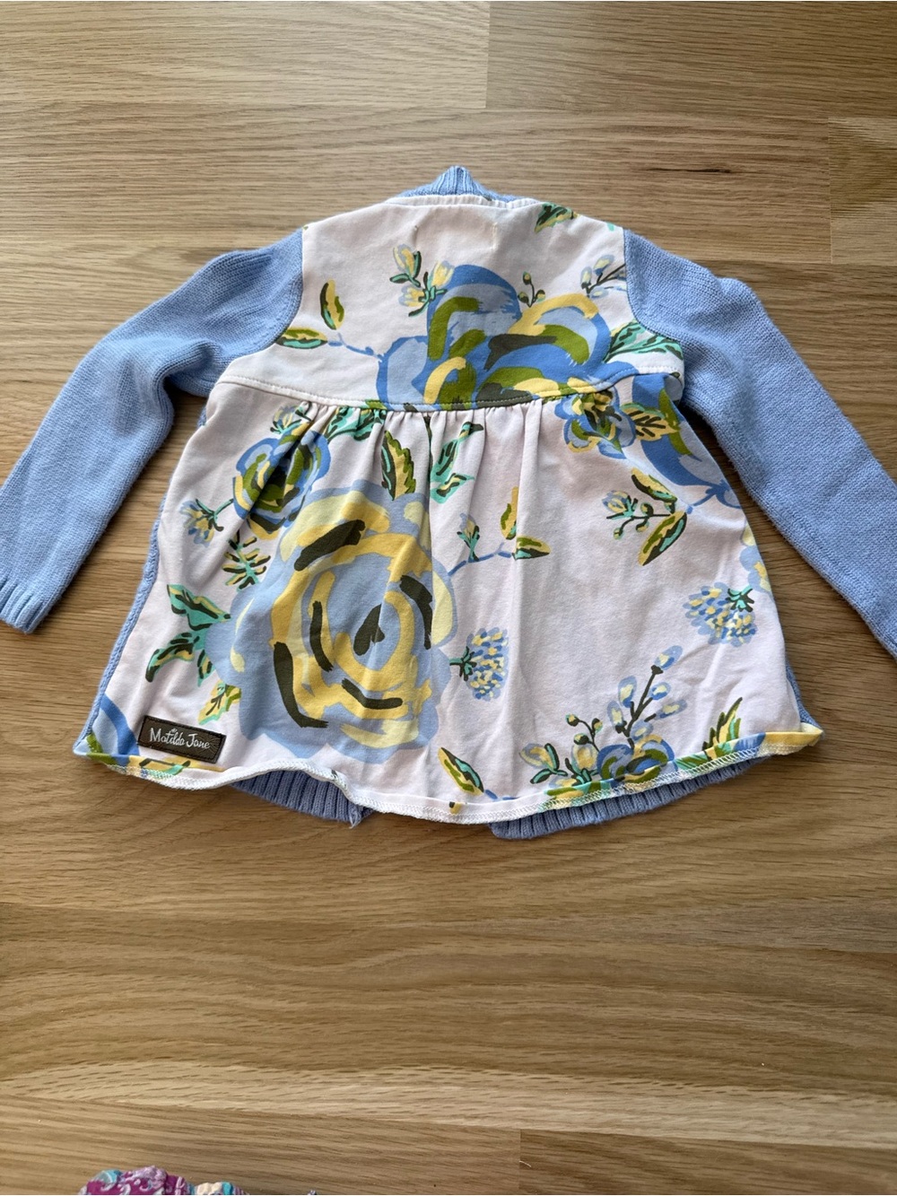 Matilda Jane Blue Floral and Knit Girls' sweater